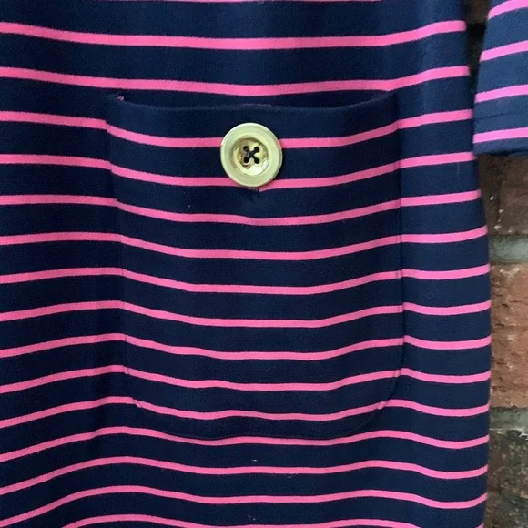 Sail to Sable Smiling in Stripes Navy Pink Striped Long Sleeve Dress - Picture 5 of 8